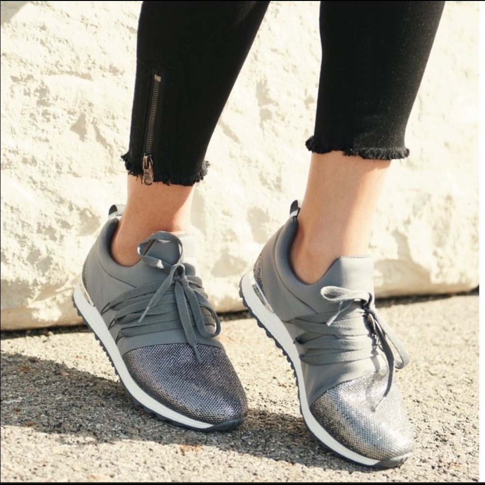 Gray Lace-up Sneakers